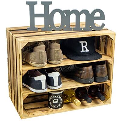 Kistenkolli Altes Land Schuhschrank Schuhregal aus geflammten Holzkisten Schuhablage Schuhständer Schuhaufbewahrung für Kinder und Erwachsene stabiles Regal in Obstkisten Optik (doppelt Längs 50x40x29cm, 1er set) Kistenkolli Altes Land Schuhschrank Schuhregal aus geflammten Holzkisten Schuhablage Schuhständer Schuhaufbewahrung für Kinder und Erwachsene stabiles Regal in Obstkisten Optik (doppelt Längs 50x40x29cm, 1er set)