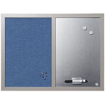Bi-Office MX04429608 Blue Bells Kombitafel, MDF Rahmen Textiloberfläche, 22 mm dicker, perlenfarben/blau/silber Bi-Office MX04429608 Blue Bells Kombitafel, MDF Rahmen Textiloberfläche, 22 mm dicker, perlenfarben/blau/silber