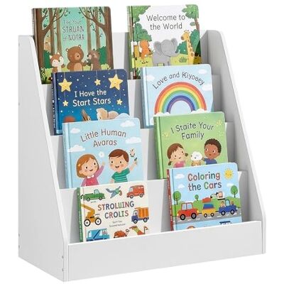 SONGMICS Custos Kollektion Bücherregal Kinder, Kinderregal, Montessori Regal mit 4 Ebenen, für Bilderbücher, Kinderzimmer-Regal, für Leseecke, 30 x 60 x 60 cm, wolkenweiß GKR074WZ01 SONGMICS Custos Kollektion Bücherregal Kinder, Kinderregal, Montessori Regal mit 4 Ebenen, für Bilderbücher, Kinderzimmer-Regal, für Leseecke, 30 x 60 x 60 cm, wolkenweiß GKR074WZ01