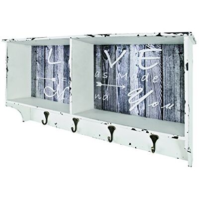 HAKU Wandgarderobe Motiv, Vintage, MDF, Metall Maße: B 76 x H 40 x T 15 cm, Style: Industrial HAKU Wandgarderobe Motiv, Vintage, MDF, Metall Maße: B 76 x H 40 x T 15 cm, Style: Industrial
