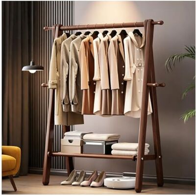 LIANTIAN Diese freistehende Garderobe aus Massivholz verfügt über Ablagen für Schuhe und andere Gegenstände; sie ist leicht zu montieren und eignet sich für den Einsatz im Wohnzimmer oder Schlafzimmer(wal LIANTIAN Diese freistehende Garderobe aus Massivholz verfügt über Ablagen für Schuhe und andere Gegenstände; sie ist leicht zu montieren und eignet sich für den Einsatz im Wohnzimmer oder Schlafzimmer(wal