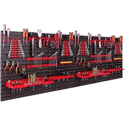 botle Lagersystem Wandregal 230x78 cm, Werkzeughalterungen, Schüttenregal Sichtlagerkästen, Extra Starke Wandplatten, Regal Erweiterbar, Werkstattregal Lagerregal Werkstattwandregal Steckregal botle Lagersystem Wandregal 230x78 cm, Werkzeughalterungen, Schüttenregal Sichtlagerkästen, Extra Starke Wandplatten, Regal Erweiterbar, Werkstattregal Lagerregal Werkstattwandregal Steckregal