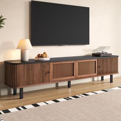 BTM Moderner TV-Schrank, TV-Ständer, TV-Paneel, niedriger TV-Schrank. Zwei Schiebetüren, Zwei Gittertüren, einzigartiges Design. 190 x 35 x 45 cm (L x B x H) BTM Moderner TV-Schrank, TV-Ständer, TV-Paneel, niedriger TV-Schrank. Zwei Schiebetüren, Zwei Gittertüren, einzigartiges Design. 190 x 35 x 45 cm (L x B x H)
