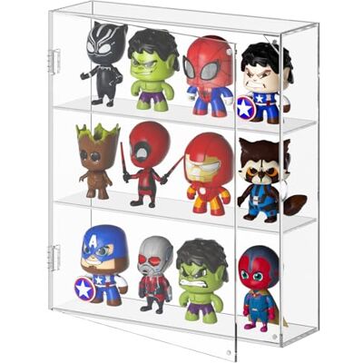 AITEE Acryl-Vitrine für Mini-Funko-Pop-Figuren, transparente Wandmontage oder Schreibtisch, 3-lagiger Aufbewahrungsschrank, Organizer für Mini-Funko-Pop-Figuren, Sammlungen, staubdichte Vitrine für AITEE Acryl-Vitrine für Mini-Funko-Pop-Figuren, transparente Wandmontage oder Schreibtisch, 3-lagiger Aufbewahrungsschrank, Organizer für Mini-Funko-Pop-Figuren, Sammlungen, staubdichte Vitrine für