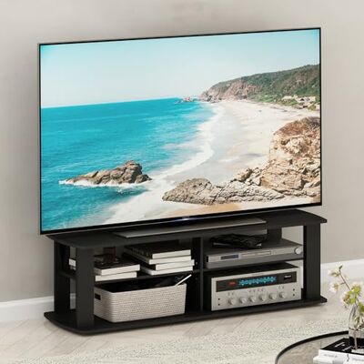 Furinno Turn-N-Tube 3-stufiger TV-Ständer bis 55 inch, Schwarz Werkzeuglose Montage, Entertainment-Center, TV-Konsole mit offener Rückseite und Kabelmanagement, Wohn- und Schlafzimmer Furinno Turn-N-Tube 3-stufiger TV-Ständer bis 55 inch, Schwarz Werkzeuglose Montage, Entertainment-Center, TV-Konsole mit offener Rückseite und Kabelmanagement, Wohn- und Schlafzimmer