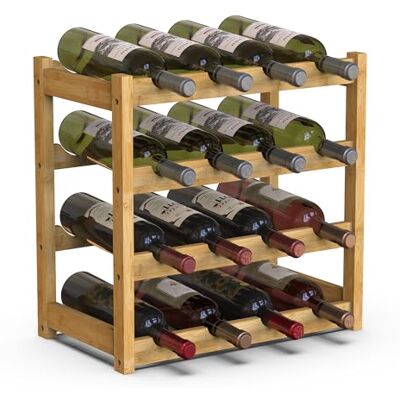 BAKAJI Weinregal aus Bambusholz mit 6 Fächern für Champagner, Flaschenregal für Bar, Wohnzimmer, Küche, Bistro, Restaurant, 43,5 x 25 x 43 cm (Natur) BAKAJI Weinregal aus Bambusholz mit 6 Fächern für Champagner, Flaschenregal für Bar, Wohnzimmer, Küche, Bistro, Restaurant, 43,5 x 25 x 43 cm (Natur)