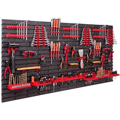 botle Lagersystem Wandregal 158x78 cm, Werkzeughalterungen, Schüttenregal Sichtlagerkästen, Extra Starke Wandplatten, Regal Erweiterbar, Werkstattregal Lagerregal Werkstattwandregal Steckregal botle Lagersystem Wandregal 158x78 cm, Werkzeughalterungen, Schüttenregal Sichtlagerkästen, Extra Starke Wandplatten, Regal Erweiterbar, Werkstattregal Lagerregal Werkstattwandregal Steckregal