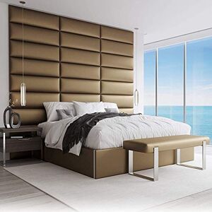 VANT Gepolsterte Kopfteile Accent Wall Panels Pack von 4 Einfach Installieren König und Zwilling Bett Größen (Metallisches Gold, 76cm BREITE) VANT Gepolsterte Kopfteile Accent Wall Panels Pack von 4 Einfach Installieren König und Zwilling Bett Größen (Metallisches Gold, 76cm BREITE)