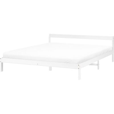 Beliani Holzbett weiß mit Lattenrost 180x200 cm schlicht Doppelbett Skandi-Design Madone Beliani Holzbett weiß mit Lattenrost 180x200 cm schlicht Doppelbett Skandi-Design Madone