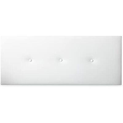 DUÉRMETE ONLINE Hochwertiges gepolstertes Kopfteil Modell Milan, Bezug aus hochwertigem Kunstleder, inklusive Beschlägen und Schrauben, Weiß, 145 x 60 cm (Bett 135/140) DUÉRMETE ONLINE Hochwertiges gepolstertes Kopfteil Modell Milan, Bezug aus hochwertigem Kunstleder, inklusive Beschlägen und Schrauben, Weiß, 145 x 60 cm (Bett 135/140)