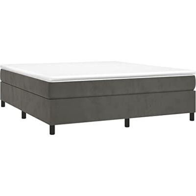 vidaXL Dunkelgraue Samt Velours 200x200 cm Boxspringbett - Bettgestell vidaXL Dunkelgraue Samt Velours 200x200 cm Boxspringbett - Bettgestell