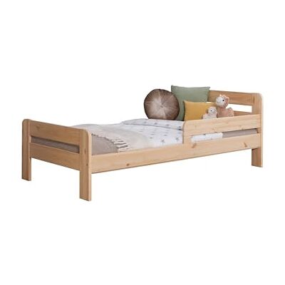 TiCAA Einzelbett Kinderbett Jugendbett, Bennet mit Rausfallschutz & Lattenrost für Schlafzimmer, Kinderzimmer Kiefer Massivholz Bettgestell 90/120 x 200 cm TiCAA Einzelbett Kinderbett Jugendbett, Bennet mit Rausfallschutz & Lattenrost für Schlafzimmer, Kinderzimmer Kiefer Massivholz Bettgestell 90/120 x 200 cm