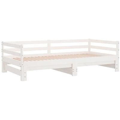 vidaXL Massivholz Kiefer Tagesbett Ausziehbar Ausziehbett Bettsofa Sofa Bett Sofabett Schlafsofa Bettgestell Holzbett Gästebett Weiß 2X(90x200) cm vidaXL Massivholz Kiefer Tagesbett Ausziehbar Ausziehbett Bettsofa Sofa Bett Sofabett Schlafsofa Bettgestell Holzbett Gästebett Weiß 2X(90x200) cm