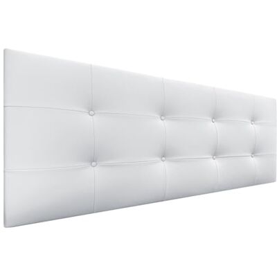DHOME Gepolstertes Bett-Kopfteil 8cm dick. ACUALINE Stoff und Kunstleder. Weiß, 160cm (Betten 150/160) DHOME Gepolstertes Bett-Kopfteil 8cm dick. ACUALINE Stoff und Kunstleder. Weiß, 160cm (Betten 150/160)