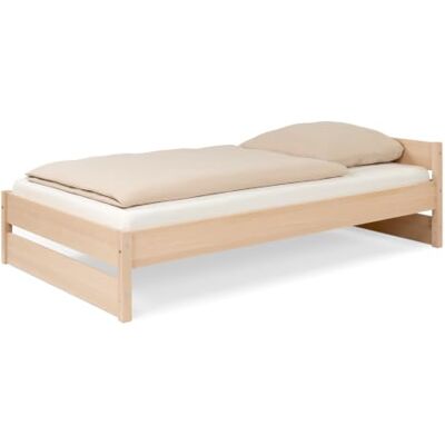 Ehrenkind ® Jugendbett höhenverstellbar 120x200 cm Massivholz Buche Natur, Nova Pro Ehrenkind ® Jugendbett höhenverstellbar 120x200 cm Massivholz Buche Natur, Nova Pro