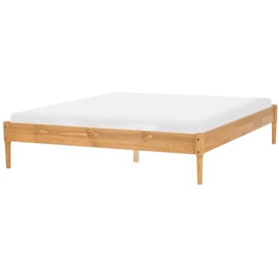 Beliani Holzbett Doppelbett Kiefernholz Hellbraun mit Lattenrost 160 x 200 cm ohne Kopfteil Skandi Veyrac Beliani Holzbett Doppelbett Kiefernholz Hellbraun mit Lattenrost 160 x 200 cm ohne Kopfteil Skandi Veyrac