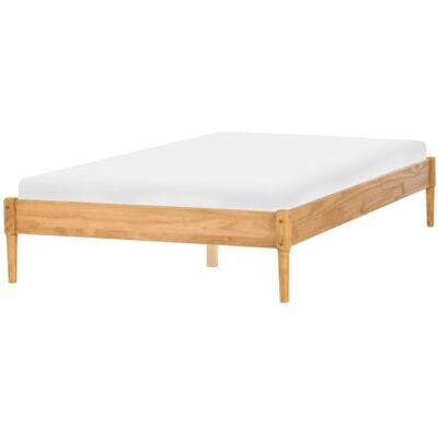 Beliani Holzbett Doppelbett Kiefernholz Hellbraun mit Lattenrost 140 x 200 cm ohne Kopfteil Skandi Veyrac Beliani Holzbett Doppelbett Kiefernholz Hellbraun mit Lattenrost 140 x 200 cm ohne Kopfteil Skandi Veyrac
