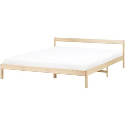Beliani Holzbett Hellbraun mit Lattenrost 180x200 cm schlicht Doppelbett Skandi-Design Madone Beliani Holzbett Hellbraun mit Lattenrost 180x200 cm schlicht Doppelbett Skandi-Design Madone