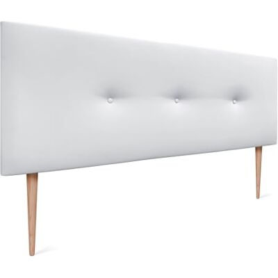 DHOME Kunstleder oder Acualine Stoff Kopfteil einfarbig mit Knöpfen gepolstert HIGH Range Luxus Bett Kopfteil Modernes Schlafzimmer Polsterung (Kuntsleder weiß, 160x105cm (Betten 150/160)) DHOME Kunstleder oder Acualine Stoff Kopfteil einfarbig mit Knöpfen gepolstert HIGH Range Luxus Bett Kopfteil Modernes Schlafzimmer Polsterung (Kuntsleder weiß, 160x105cm (Betten 150/160))