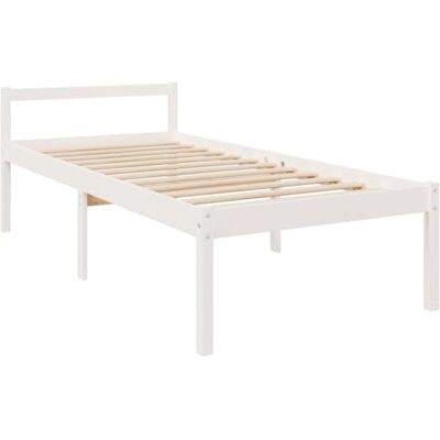 vidaXL Weißes Kiefernbettgestell - Massivholz Bettgestell für 90x190 cm Matratze vidaXL Weißes Kiefernbettgestell - Massivholz Bettgestell für 90x190 cm Matratze