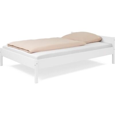 Ehrenkind ® Jugendbett 140x200 cm Massivholz Buche Weiß, Nova Standard Ehrenkind ® Jugendbett 140x200 cm Massivholz Buche Weiß, Nova Standard