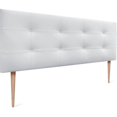 DHOME Kopfteil, gepolstertes Bett Kopfteil 8cm dick. Gepolstertes Kopfteil ACUALINE Stoff und Kunstleder. Bett-Kopfteile (Kuntsleder Weiß, 145x115cm Mit Füßen (Betten 120/135/140)) DHOME Kopfteil, gepolstertes Bett Kopfteil 8cm dick. Gepolstertes Kopfteil ACUALINE Stoff und Kunstleder. Bett-Kopfteile (Kuntsleder Weiß, 145x115cm Mit Füßen (Betten 120/135/140))