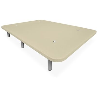 DUÉRMETE ONLINE Verstärktes gepolstertes Bettgestell für Bett, Stabilität und Widerstandsfähigkeit mit 5 Querstangen und 6 Metallfüßen mit Gewinde von 27 cm, 90 x 190, Beige DUÉRMETE ONLINE Verstärktes gepolstertes Bettgestell für Bett, Stabilität und Widerstandsfähigkeit mit 5 Querstangen und 6 Metallfüßen mit Gewinde von 27 cm, 90 x 190, Beige