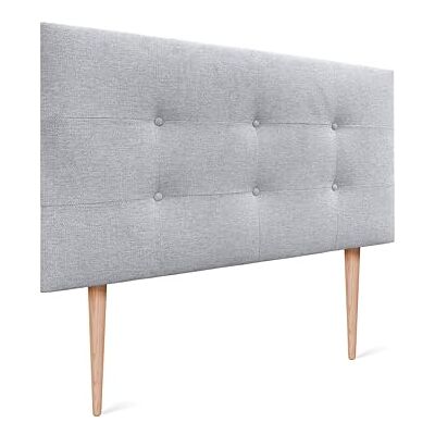 DHOME Kopfteil Capitone gepolstert Kunstleder oder Stoff Acualine mit Kiefer Holzbeine 8cm dick Bett Kopfteile gepolstert gesteppt Capitone Bett Kopfteile (Stoff Perlgrau, 95 (90)) DHOME Kopfteil Capitone gepolstert Kunstleder oder Stoff Acualine mit Kiefer Holzbeine 8cm dick Bett Kopfteile gepolstert gesteppt Capitone Bett Kopfteile (Stoff Perlgrau, 95 (90))