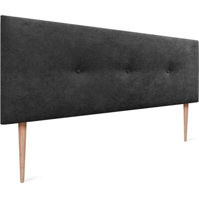 DHOME Kunstleder oder Acualine Stoff Kopfteil einfarbig mit Knöpfen gepolstert HIGH Range Luxus Bett Kopfteil Modernes Schlafzimmer Polsterung (Stoff Schwarz, 160x105cm (Betten 150/160)) DHOME Kunstleder oder Acualine Stoff Kopfteil einfarbig mit Knöpfen gepolstert HIGH Range Luxus Bett Kopfteil Modernes Schlafzimmer Polsterung (Stoff Schwarz, 160x105cm (Betten 150/160))