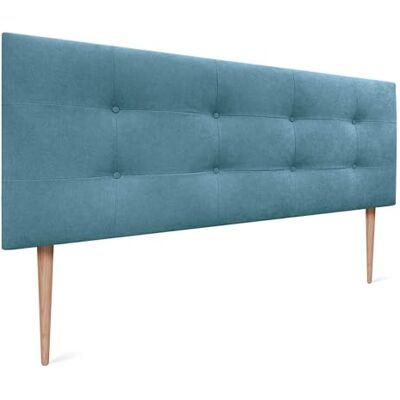 DHOME Gepolstertes Kopfteil ACUALINE 8cm Dick Stoff und Kunstleder Bett-Kopfteil (Stoff Türkis, 160x115cm Mit Füßen für Betten 150/160) DHOME Gepolstertes Kopfteil ACUALINE 8cm Dick Stoff und Kunstleder Bett-Kopfteil (Stoff Türkis, 160x115cm Mit Füßen für Betten 150/160)