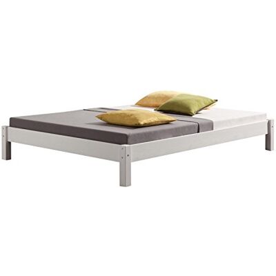 IDIMEX Futonbett Taifun aus massiver Kiefer in weiß, schönes Bett in 140 x 200 cm, praktisches Bettgestell mit Holzfüße IDIMEX Futonbett Taifun aus massiver Kiefer in weiß, schönes Bett in 140 x 200 cm, praktisches Bettgestell mit Holzfüße