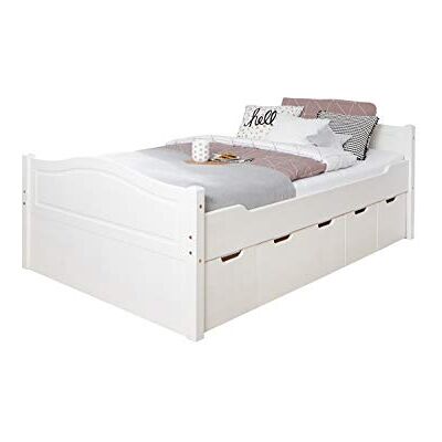 TiCAA Einzelbett Leni 120x200 Kiefer weiß TiCAA Einzelbett Leni 120x200 Kiefer weiß