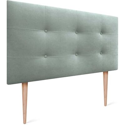 DHOME Kopfteil Capitone gepolstert Kunstleder oder Stoff Acualine mit Kiefer Holzbeine 8cm dick Bett Kopfteile gepolstert gesteppt Capitone Bett Kopfteile (Stoff Aquamarin, 110 (105)) DHOME Kopfteil Capitone gepolstert Kunstleder oder Stoff Acualine mit Kiefer Holzbeine 8cm dick Bett Kopfteile gepolstert gesteppt Capitone Bett Kopfteile (Stoff Aquamarin, 110 (105))