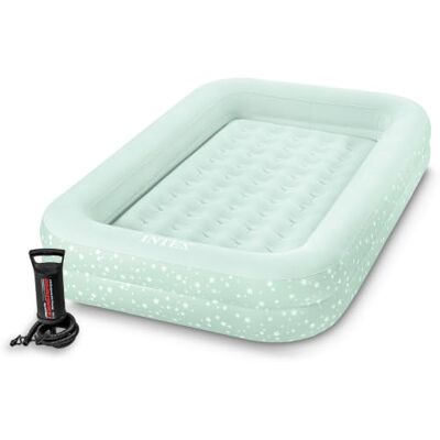 Intex KidzTravel Luftbett für Kinder ab 3-6 Jahren (71×132×10 cm) – Kinder Reisebett aufbalsbar mit Umrandung inkl. Luftpumpe Gästebett Beistellbett, Mintgrün mit Sternenmotiv Intex KidzTravel Luftbett für Kinder ab 3-6 Jahren (71×132×10 cm) – Kinder Reisebett aufbalsbar mit Umrandung inkl. Luftpumpe Gästebett Beistellbett, Mintgrün mit Sternenmotiv