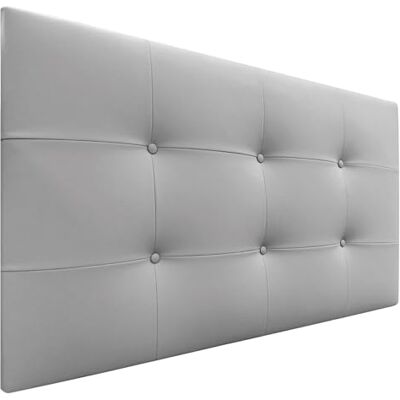 DHOME Kopfteil Capitone gepolstert Kunstleder oder Stoff Acualine 8cm Dicke New Range Farben Bett Kopfteil gepolstert Bettzeug Schlafzimmer (Kunstleder Hellgrau, 110x60cm (105)) DHOME Kopfteil Capitone gepolstert Kunstleder oder Stoff Acualine 8cm Dicke New Range Farben Bett Kopfteil gepolstert Bettzeug Schlafzimmer (Kunstleder Hellgrau, 110x60cm (105))