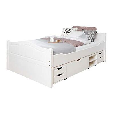 TiCAA Einzelbett Leni 120x200 Kiefer weiß TiCAA Einzelbett Leni 120x200 Kiefer weiß