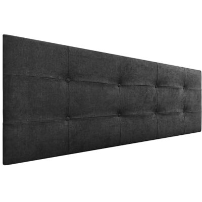 DHOME ACUALINE Gepolstertes Bett-Kopfteil, 8cm dick, Stoff & Kunstleder, Schwarz, 160cm (Betten 150/160) DHOME ACUALINE Gepolstertes Bett-Kopfteil, 8cm dick, Stoff & Kunstleder, Schwarz, 160cm (Betten 150/160)