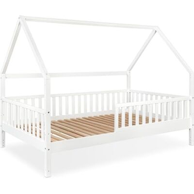 Ehrenkind ® Hausbett Buche Livo FSC Zertifiziert Kinderbett mit Rausfallschutz höhenverstellbar Massivholz Kinder Bett Hausbett 120x200 cm weiß Ehrenkind ® Hausbett Buche Livo FSC Zertifiziert Kinderbett mit Rausfallschutz höhenverstellbar Massivholz Kinder Bett Hausbett 120x200 cm weiß