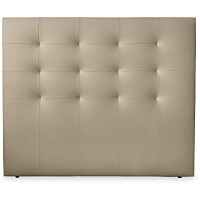 DUÉRMETE ONLINE Kopfteil Paris gepolstert, Bezug aus hochwertigem Kunstleder, Beige, 100 x 120 cm (Bett 90) DUÉRMETE ONLINE Kopfteil Paris gepolstert, Bezug aus hochwertigem Kunstleder, Beige, 100 x 120 cm (Bett 90)