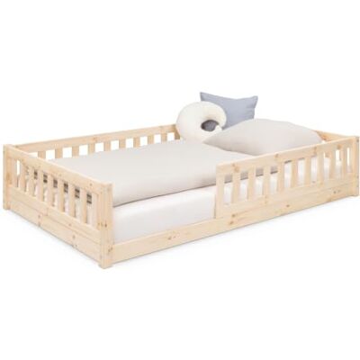 Ehrenkind ® Bodenbett 120x200 cm aus Kiefer, Montessori Bett mit Rausfallschutz & Rollrost, Kinderbett & Jugendbett aus Massivholz Ehrenkind ® Bodenbett 120x200 cm aus Kiefer, Montessori Bett mit Rausfallschutz & Rollrost, Kinderbett & Jugendbett aus Massivholz
