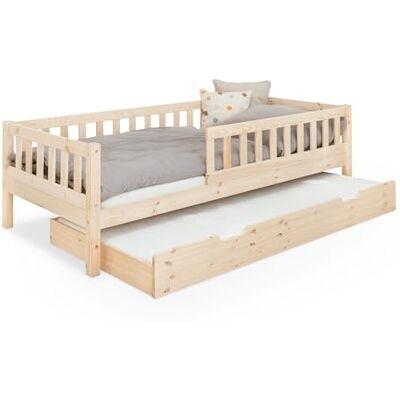 Ehrenkind ® Kinderbett Lille Kinderbett 90x200 cm inkl. abnehmbaren Rausfallschutz und Bettkasten aus Massivholz FSC® zertifziert Jugendbett 90x200 Natur Ehrenkind ® Kinderbett Lille Kinderbett 90x200 cm inkl. abnehmbaren Rausfallschutz und Bettkasten aus Massivholz FSC® zertifziert Jugendbett 90x200 Natur