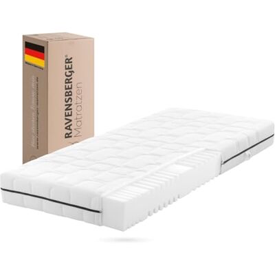 Ravensberger Matratzen Comfortschaum-Matratze Ravo-PUR 7-Zonen Matratze mit 90 x 190 cm, Höhe 19 cm, H3, mittel, allergikerfreundlich, Made in Germany Weiß Ravensberger Matratzen Comfortschaum-Matratze Ravo-PUR 7-Zonen Matratze mit 90 x 190 cm, Höhe 19 cm, H3, mittel, allergikerfreundlich, Made in Germany Weiß