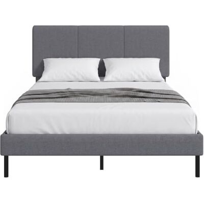 HOMCOM Polsterbett 140x200cm Bett, Einfache Montage, Dunkelgrau Bettgestell Doppelbett mit Verstellbarem Kopfteil, Lattenrost, Metallbeinen, Stauraum unter dem Bett, für Schlafzimmer HOMCOM Polsterbett 140x200cm Bett, Einfache Montage, Dunkelgrau Bettgestell Doppelbett mit Verstellbarem Kopfteil, Lattenrost, Metallbeinen, Stauraum unter dem Bett, für Schlafzimmer