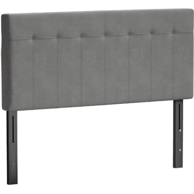 HOMCOM Kopfteil 3-Fach Höhenverstellbar 140 x 10 x 106/116/126 cm Grau Bettkopfteil, Mit Metallbeinen, Gesteppt Polsterkopfteil, Mit Samtoptik, Für Schlafzimmer HOMCOM Kopfteil 3-Fach Höhenverstellbar 140 x 10 x 106/116/126 cm Grau Bettkopfteil, Mit Metallbeinen, Gesteppt Polsterkopfteil, Mit Samtoptik, Für Schlafzimmer