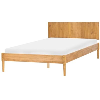 Beliani Holzbett Doppelbett Kiefernholz Hellbraun mit Lattenrost 140 x 200 cm hohes Kopfteil Skandi Ambazac Beliani Holzbett Doppelbett Kiefernholz Hellbraun mit Lattenrost 140 x 200 cm hohes Kopfteil Skandi Ambazac