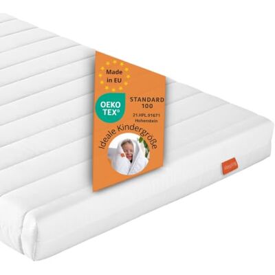 sleepling Kindermatratze 70x140x9 cm, Komfortschaum, Härtegrad 2, Basic 30 Kinder Komfortschaummatratze, Rollmatratze H2, Gästematratze, Made in EU, OEKO-TEX, Bezug waschbar bis 60 Grad sleepling Kindermatratze 70x140x9 cm, Komfortschaum, Härtegrad 2, Basic 30 Kinder Komfortschaummatratze, Rollmatratze H2, Gästematratze, Made in EU, OEKO-TEX, Bezug waschbar bis 60 Grad