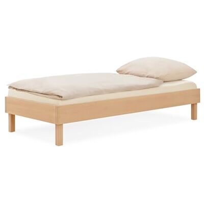 Ehrenkind ® Einzelbett Plano, 90 × 200 cm FSC® Zertifiziert Massiv-Buche Natur 2‑in‑1 Höhe (Bodenbett oder Standard), Modular und Höhenverstellbar Ehrenkind ® Einzelbett Plano, 90 × 200 cm FSC® Zertifiziert Massiv-Buche Natur 2‑in‑1 Höhe (Bodenbett oder Standard), Modular und Höhenverstellbar