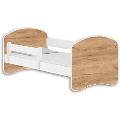 ACMA Jugendbett Kinderbett mit Einer Schublade mit Rausfallschutz und Matratze Weiß II 140 160 180 (160x80 cm, Weiß Eiche Craft) ACMA Jugendbett Kinderbett mit Einer Schublade mit Rausfallschutz und Matratze Weiß II 140 160 180 (160x80 cm, Weiß Eiche Craft)