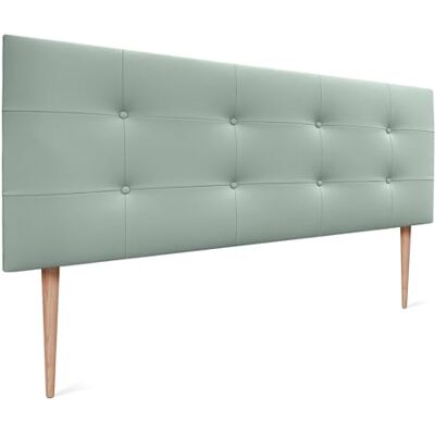 DHOME Kopfteil für Bett, gepolstert, 8 cm dick, gepolsterter Kopf, ACUALINE Stoff und Kunstleder, für Doppelbett (Kunstleder, Aquamarin, 160 cm mit Füßen, für Betten 150/160) DHOME Kopfteil für Bett, gepolstert, 8 cm dick, gepolsterter Kopf, ACUALINE Stoff und Kunstleder, für Doppelbett (Kunstleder, Aquamarin, 160 cm mit Füßen, für Betten 150/160)