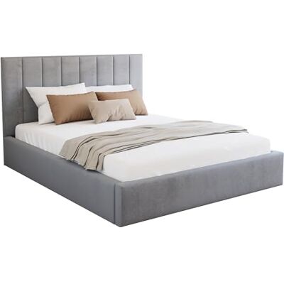 FDM Polsterbett 160x200 cm Doppelbett mit Lattenrost Bettkasten Stauraum Colorado Trinity grau mit Kopfteil modern FDM Polsterbett 160x200 cm Doppelbett mit Lattenrost Bettkasten Stauraum Colorado Trinity grau mit Kopfteil modern